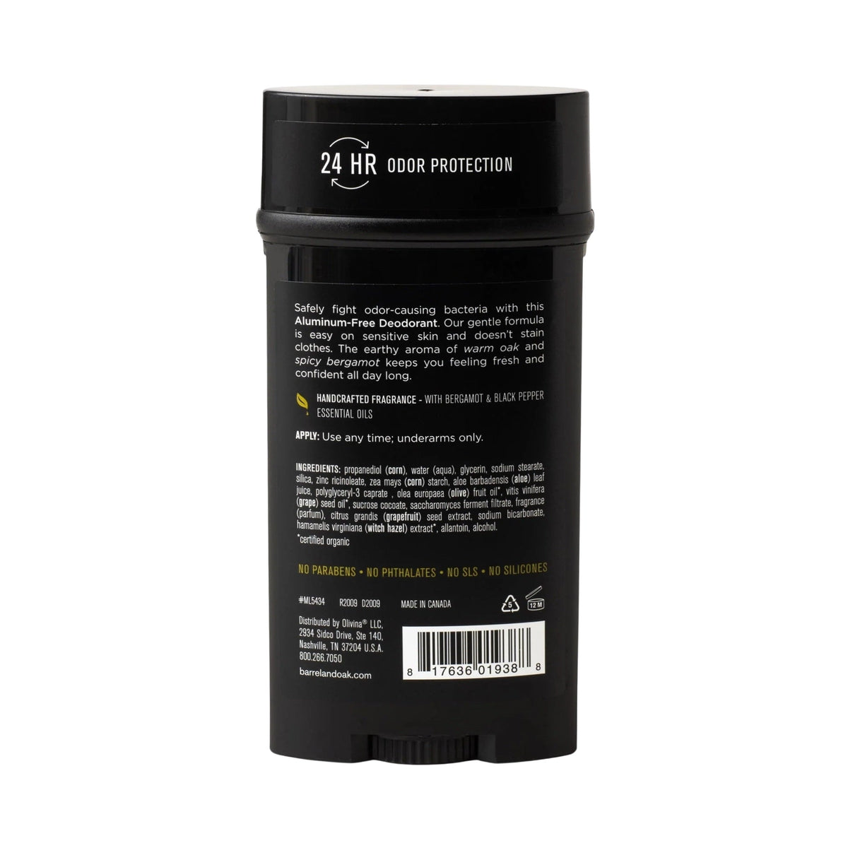 Barrel & Oak Aluminum-Free Deodorant Black Oak