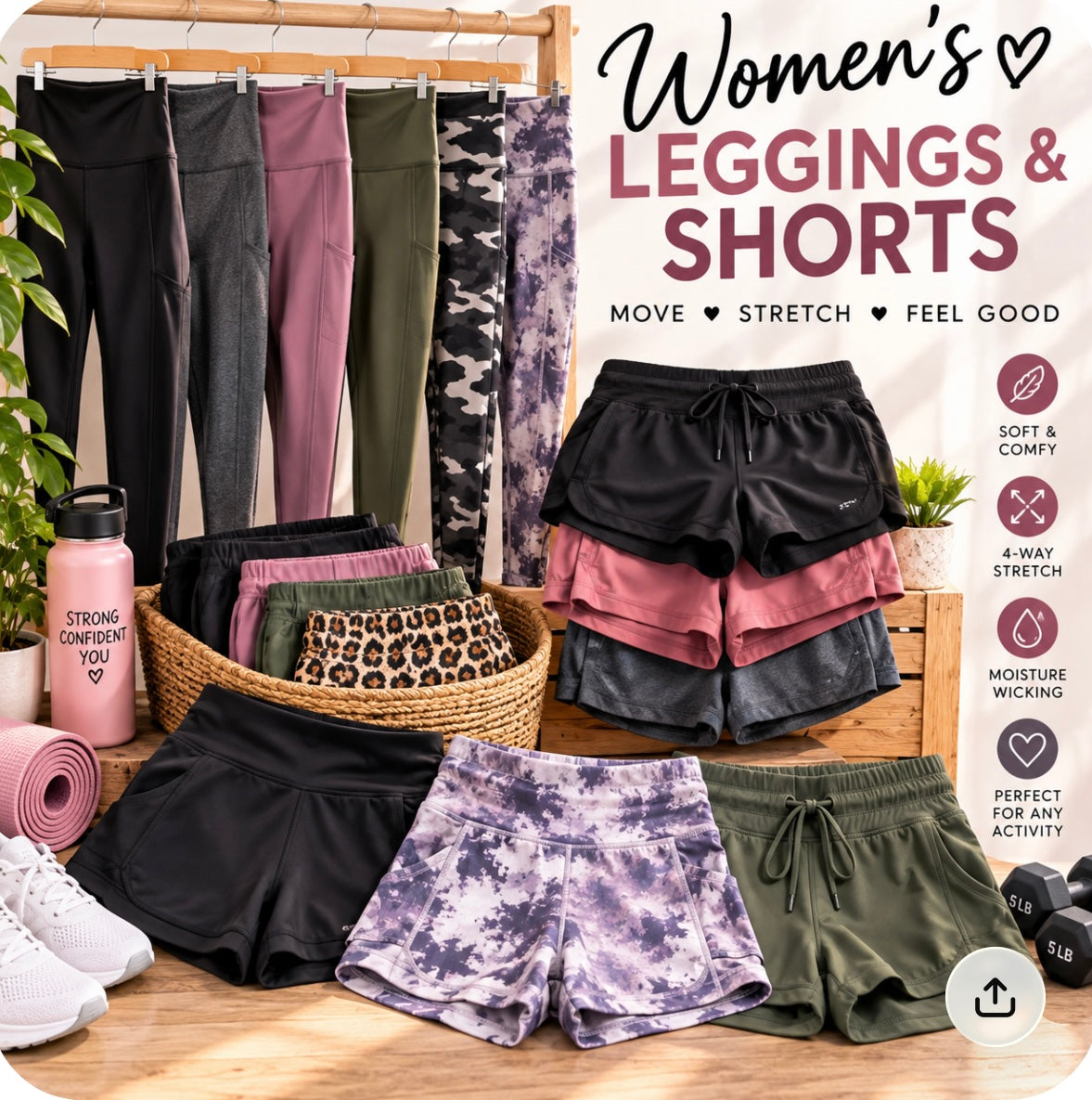 Women’s leggings and shorts