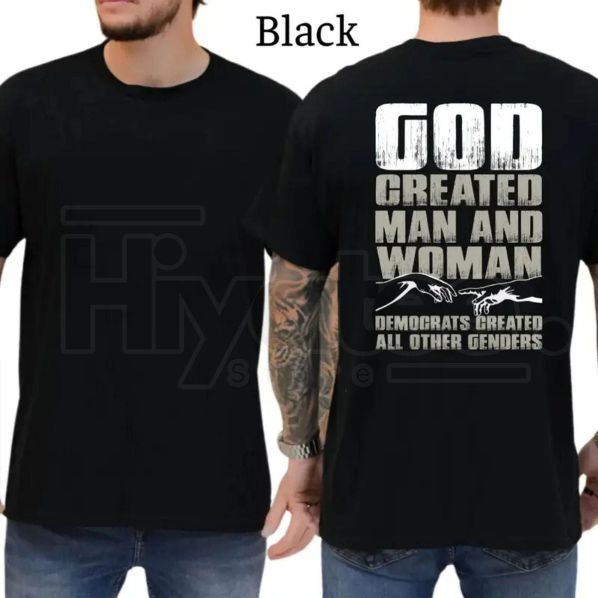 "Created by the Divine" – Humorous Graphic Man and Woman Top