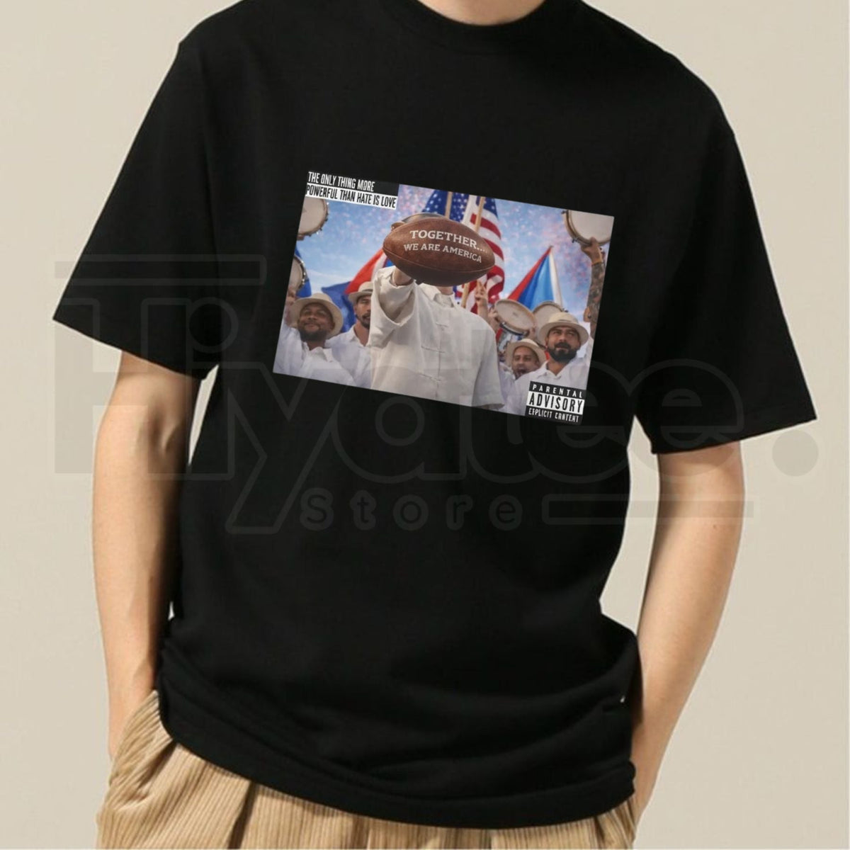 "The Only Thing More Powerful Than Hate Is Love" – Retro Unity Graphic Tee