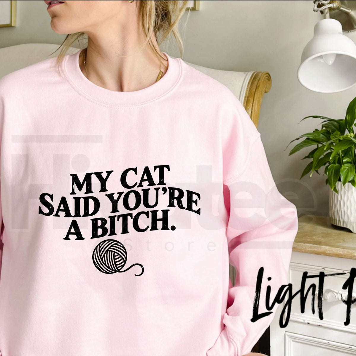 My Cat Said You're A Bitch Sweatshirt – Funny Sarcastic Cat Owner Graphic Crewneck, Hilarious Pet Lover Gift