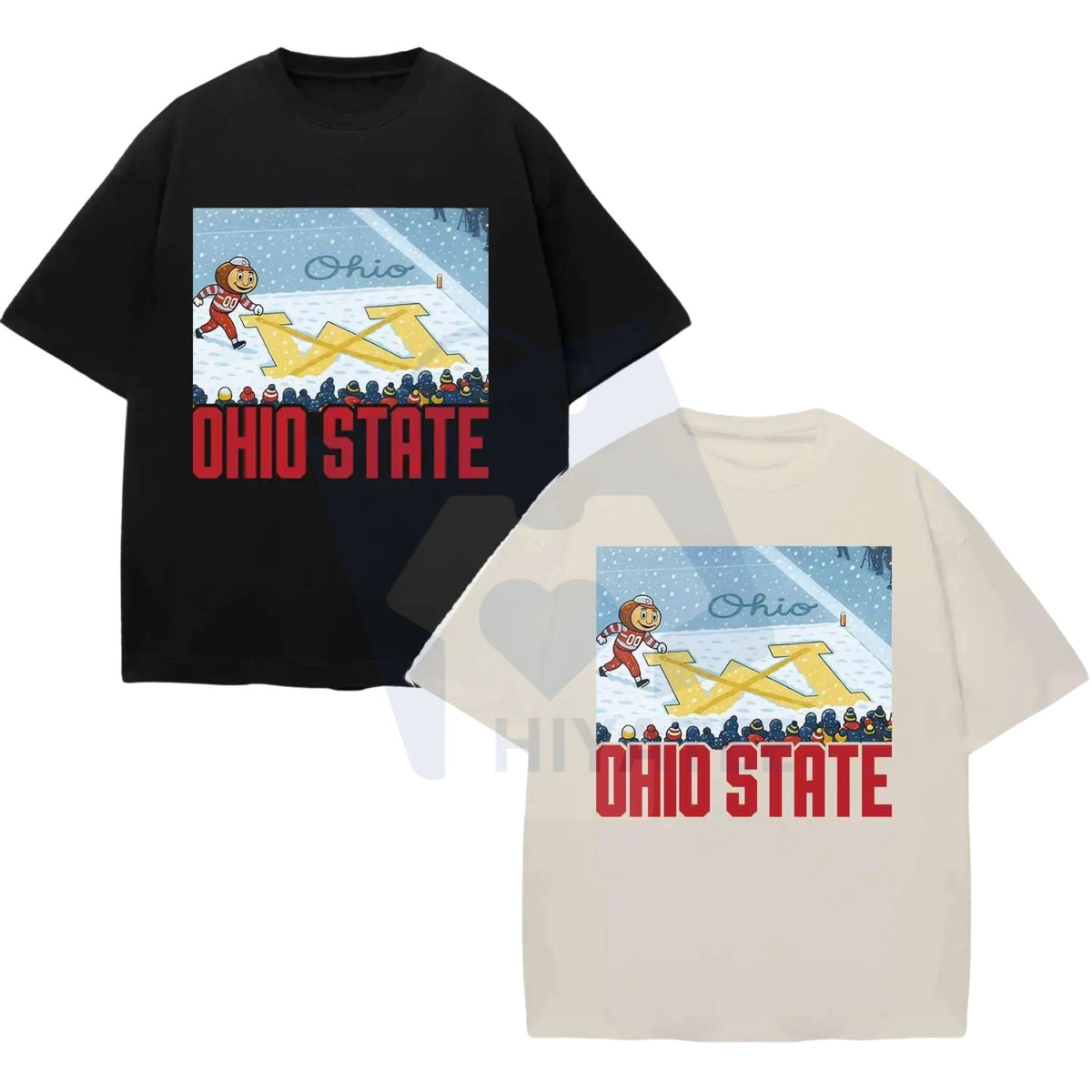 Ohio vs Michigan Rivalry Shirt – Script Ohio on Big M Tee Buckeye Fan Erase The M