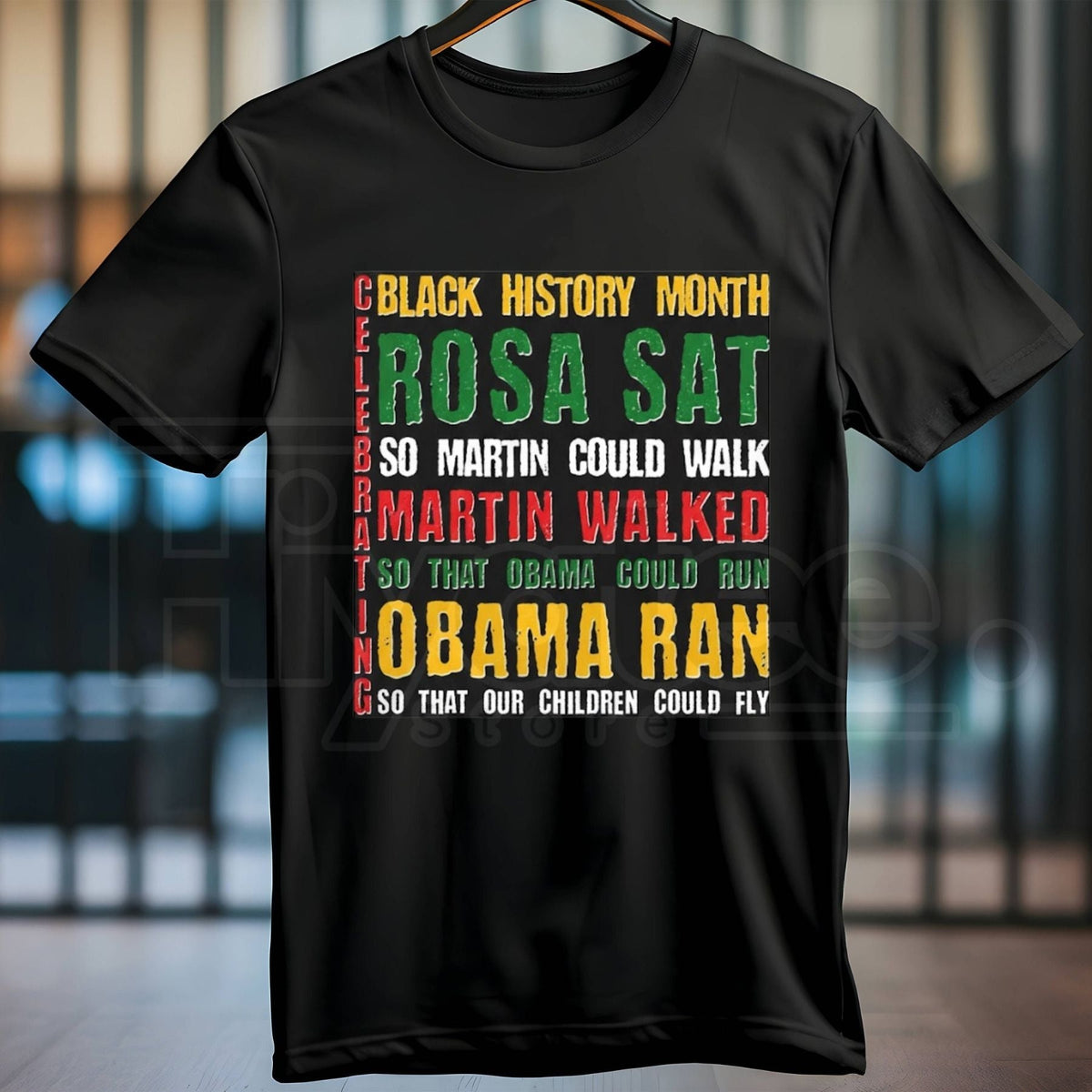 Celebrating Black History Month Premium T-Shirt – Rosa, Martin, Obama Graphic Tee