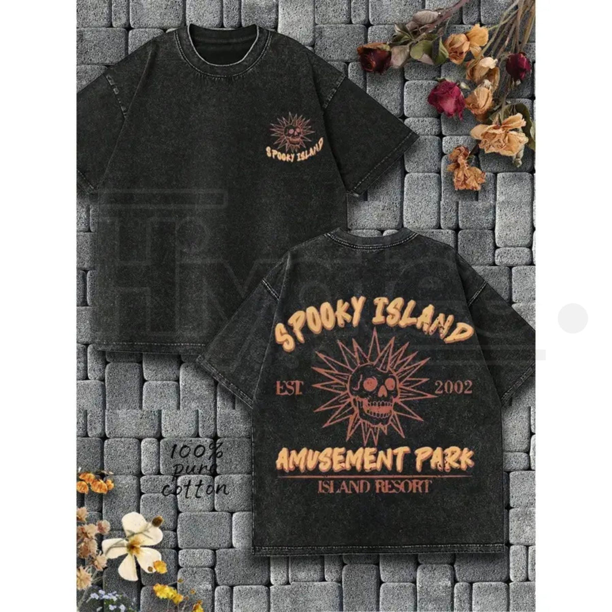 Spooky Island Weird Amusement Park T-Shirt – 2002 Historical Vintage Skull Graphic Tee