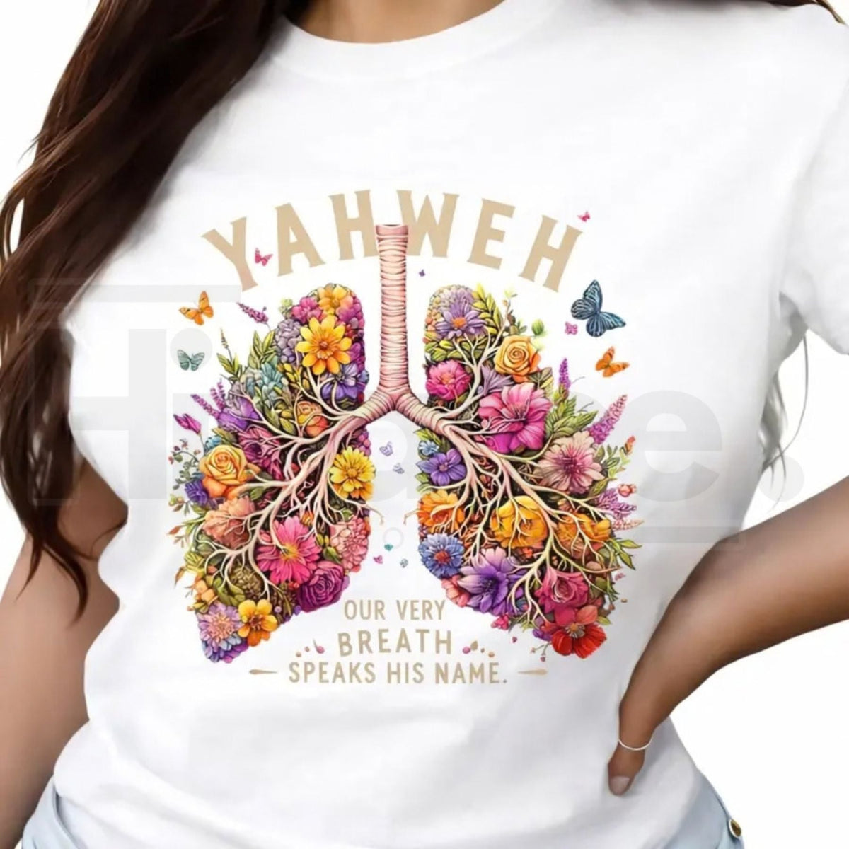"Yahweh" Floral Lungs T-Shirt – Christian Faith Shirt with Bible Quote