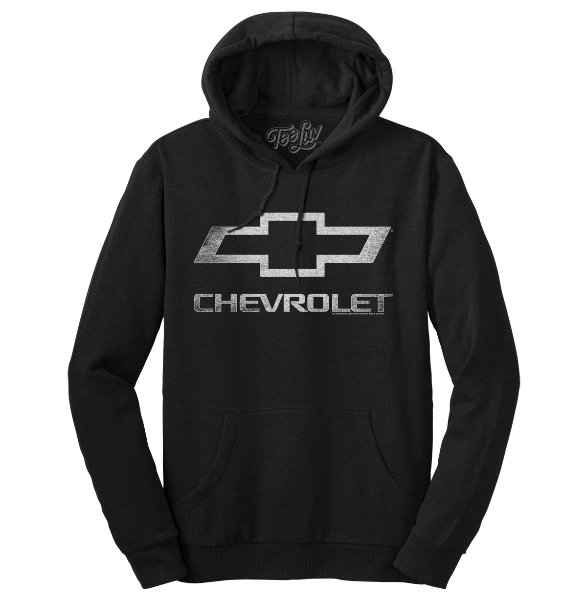 Chevrolet Logo Pullover Hooded Fleece Sweatshirt - Black