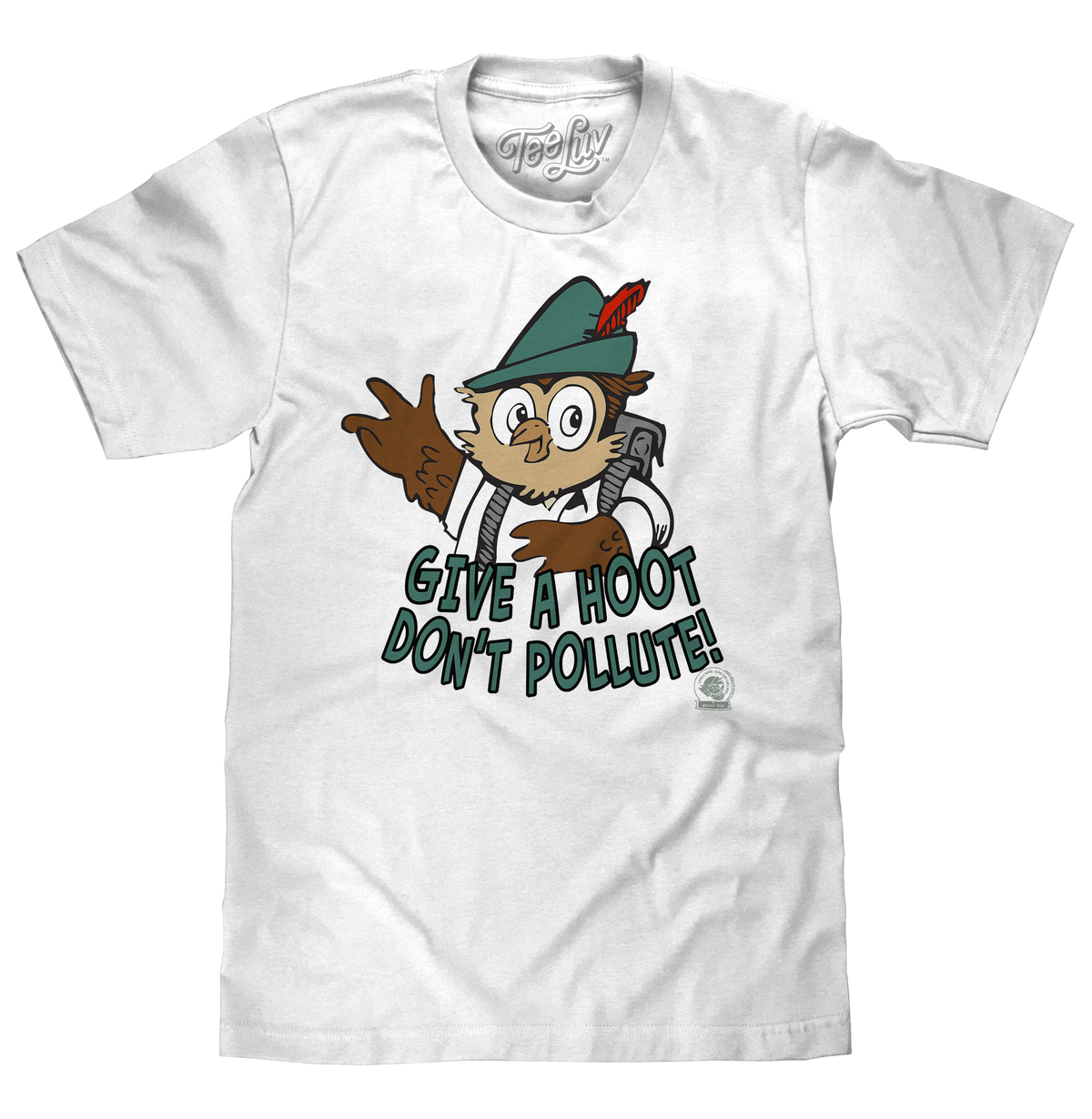 Woodsy Owl Give a Hoot Don't Pollute on Recycled T-Shirt - White