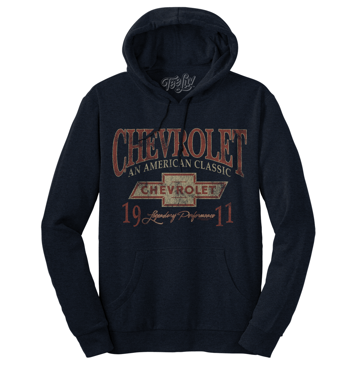 Chevy American Classic Pullover Hooded Sweatshirt - Navy