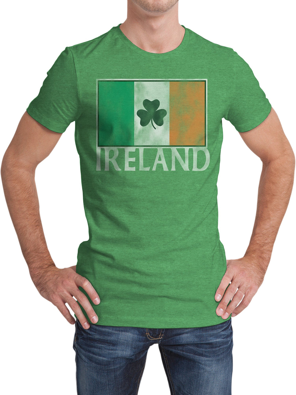 Ireland Flag with Shamrock T-Shirt - Green