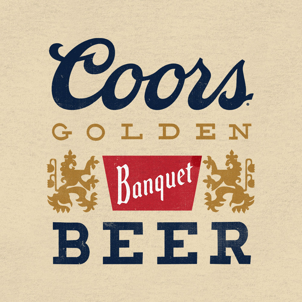 Coors Banquet Retro Beer Logo T-Shirt - Cream