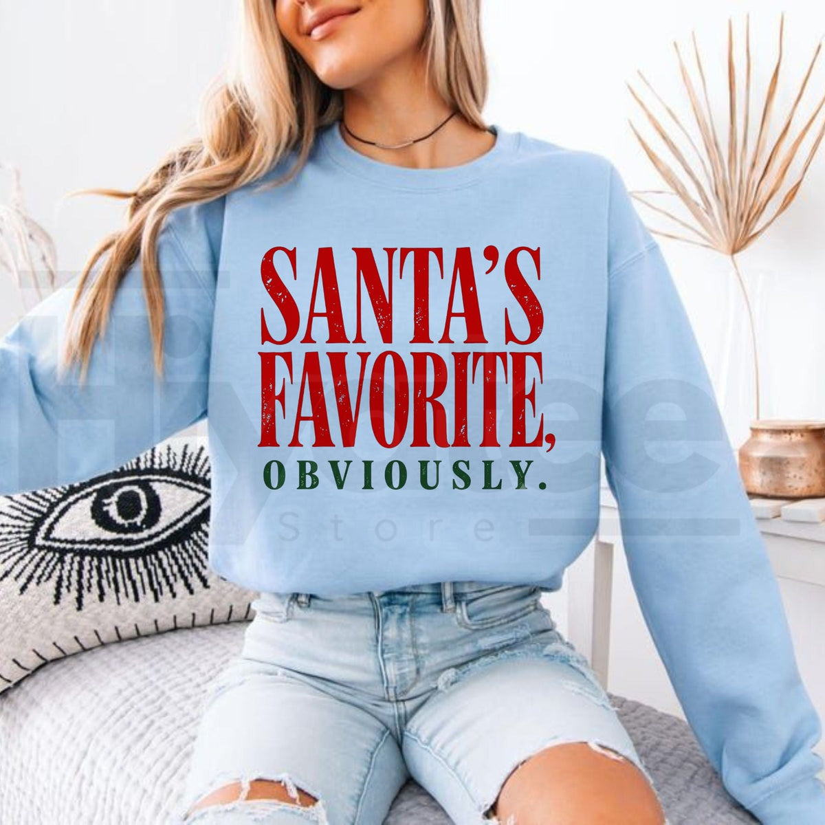 Santa's Favorite Sweatshirt, Funny Christmas Holiday Graphic Pullover