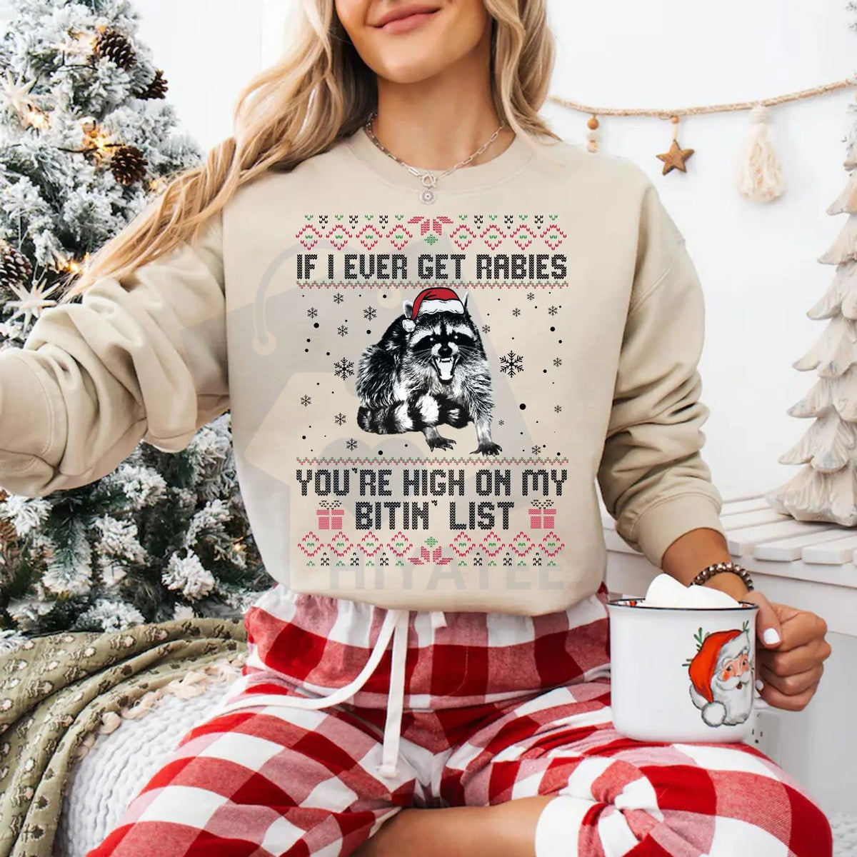 Rabies Bitin' List Funny Christmas Sweatshirt
