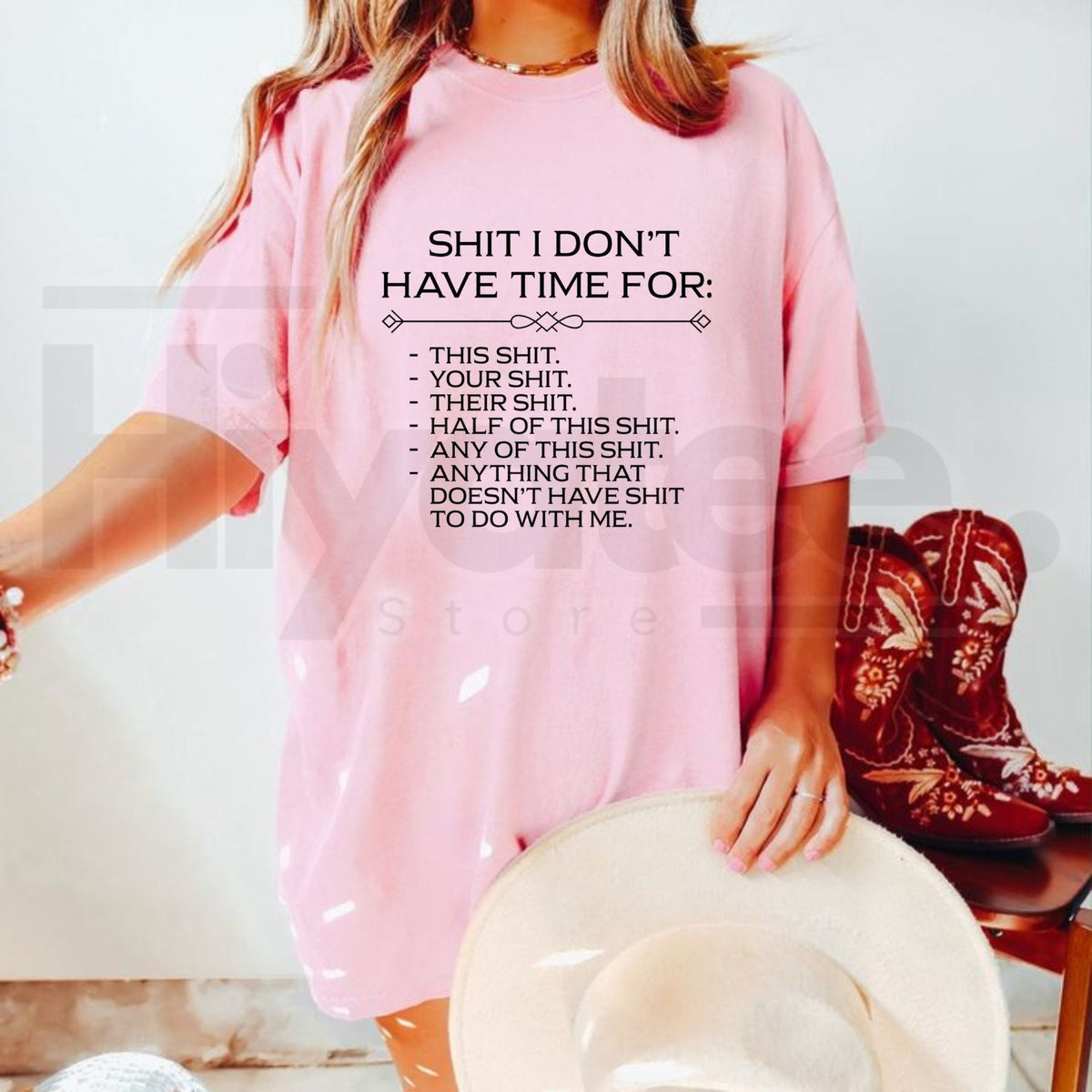 "Shit I Don't Have Time For" – Men's Relaxed Street Style Graphic Top