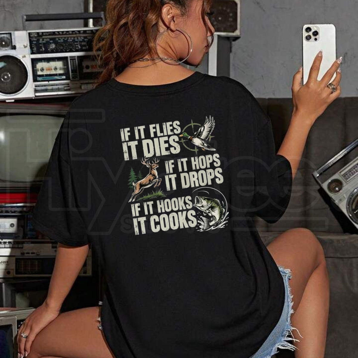 If It Flies It Dies T-Shirt – Funny Hunting Graphic Tee