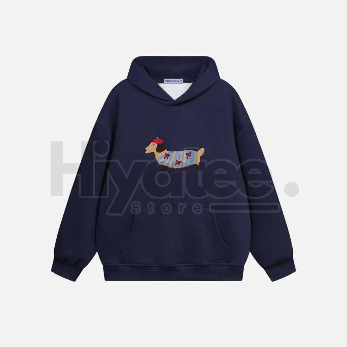 Aelfric Eden Cartoon Dog Hoodie – Embroidered Oversized Pullover