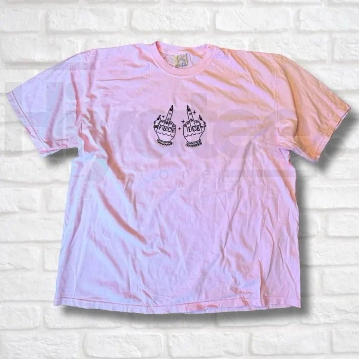 Give ICE The Finger Embroidered Baby Tee – Activist Unisex T-Shirt, Social Justice & Protest Graphic Top