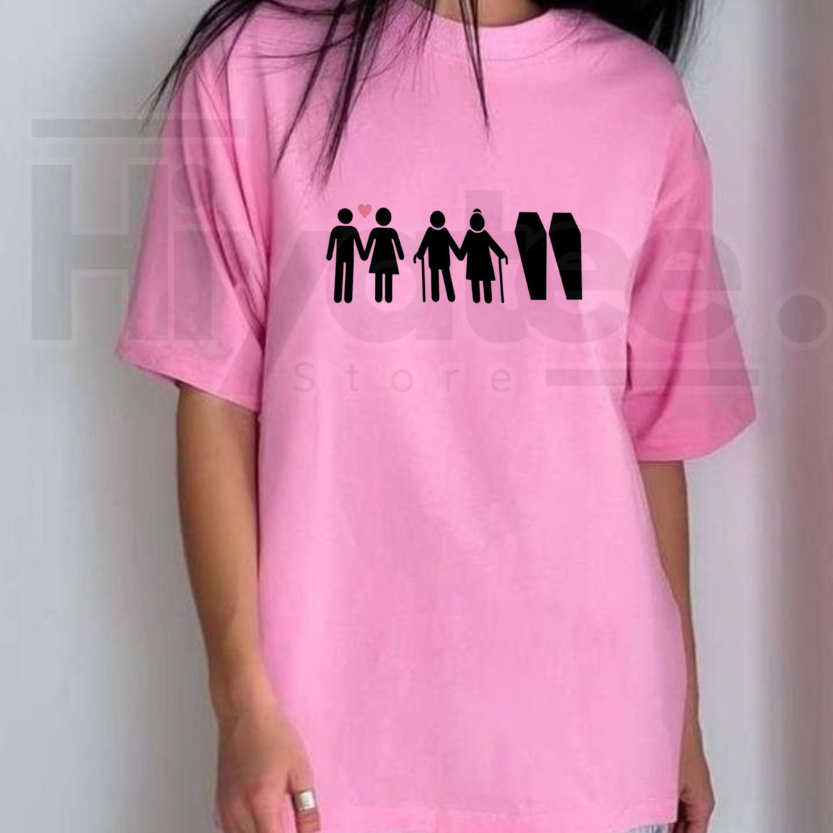 Till Death Do Us Part Life Journey Couple T-Shirt – Romantic Skeleton Graphic Tee