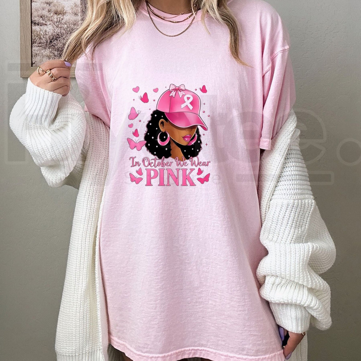 Breast Cancer Butterfly T-Shirt – Pink Ribbon Graphic Tee