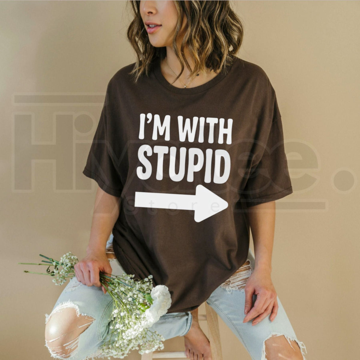 I'm With Stupid Funny Couple T-Shirt – Matching Arrow Graphic Tee