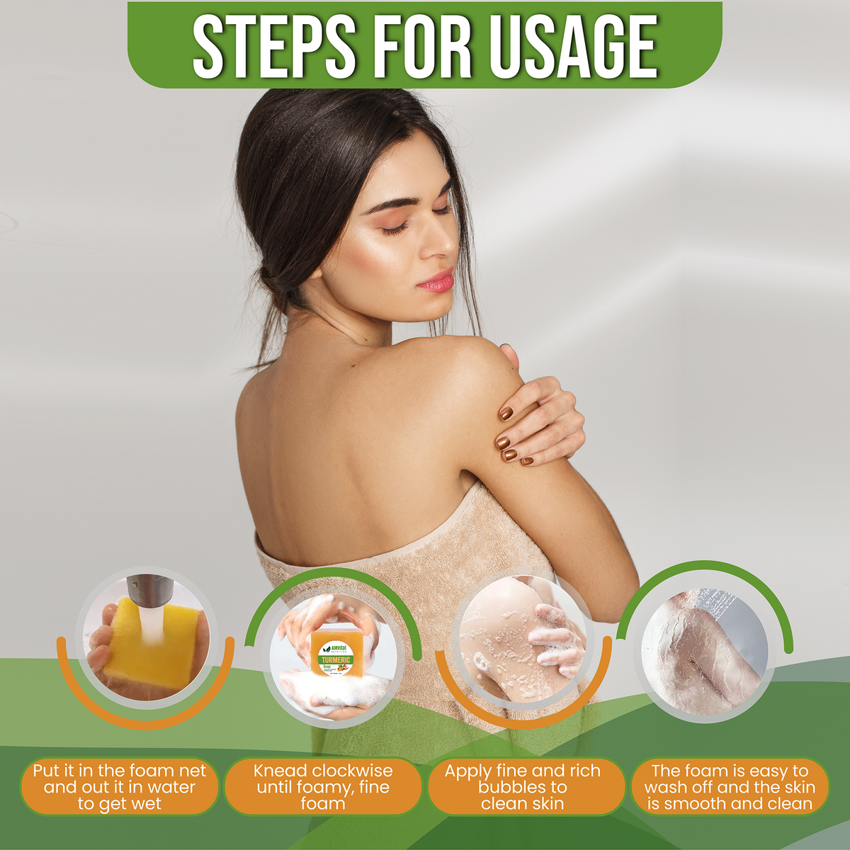 Turmeric Soap Bar for Glowing Skin (4-Pack)