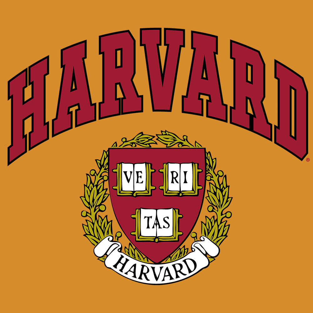 Harvard Veritas Shield College T-Shirt - Mustard Yellow