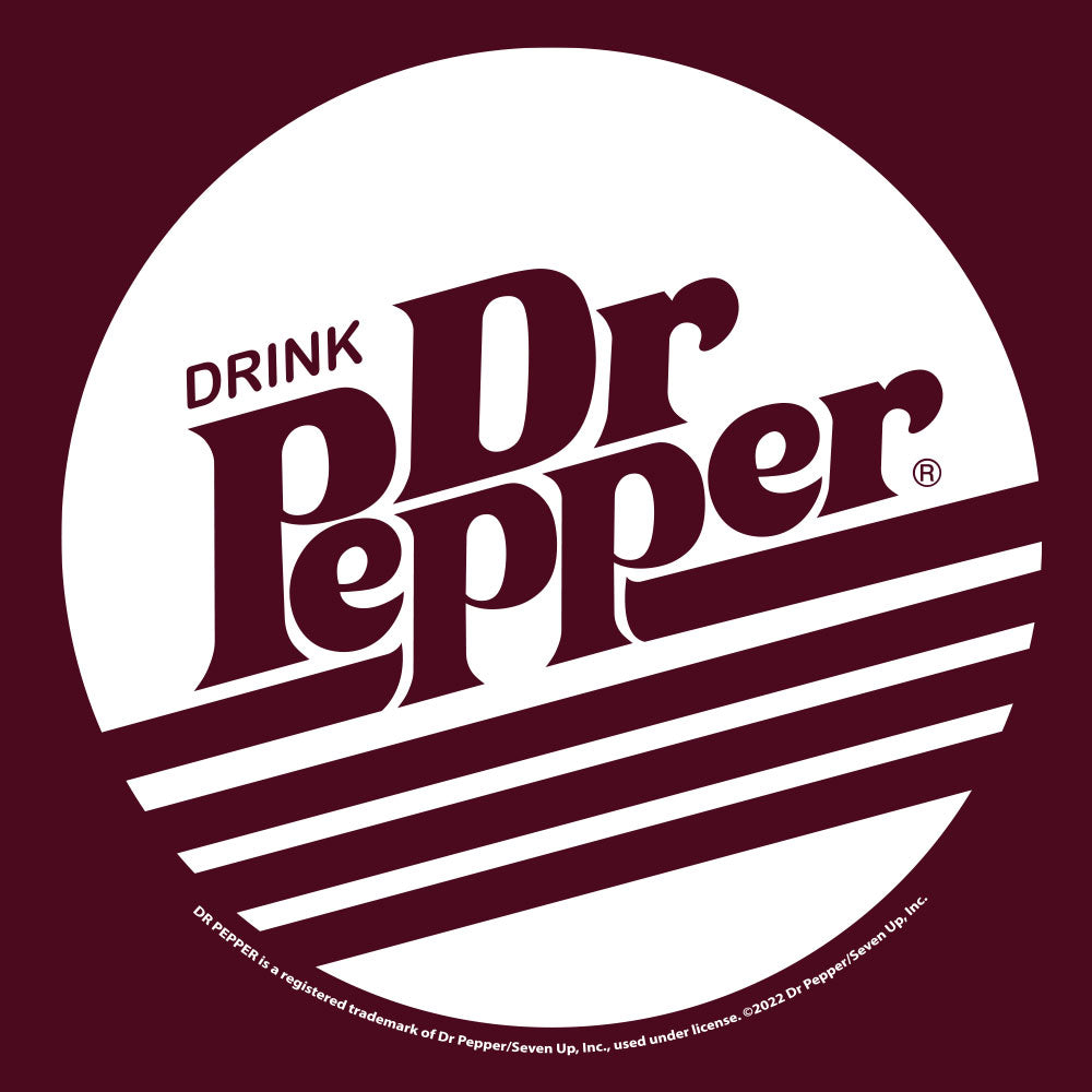 Retro Drink Dr Pepper Logo T-Shirt - Burgundy