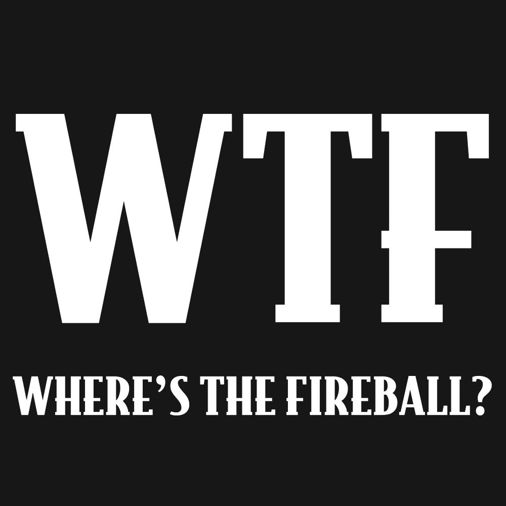 Where's The Fireball Whisky WTF Dragon Mascot T-Shirt - Black