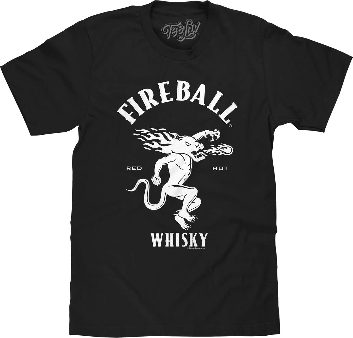 Where's The Fireball Whisky WTF Dragon Mascot T-Shirt - Black