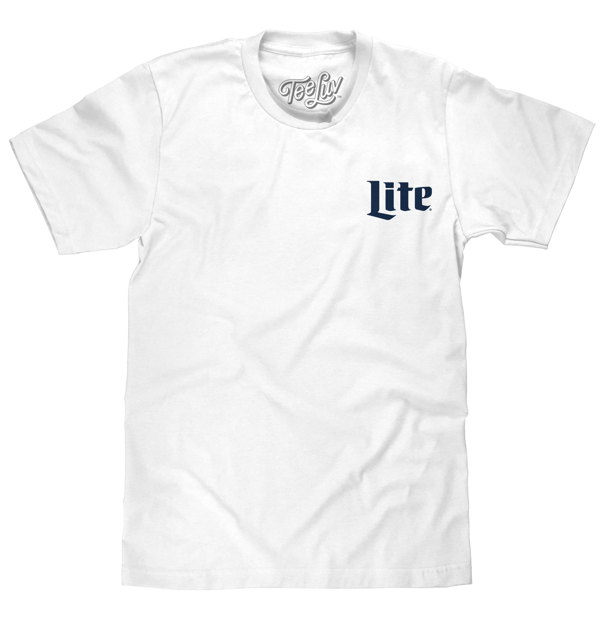Miller Lite Beer Front and Back Print T-Shirt - White