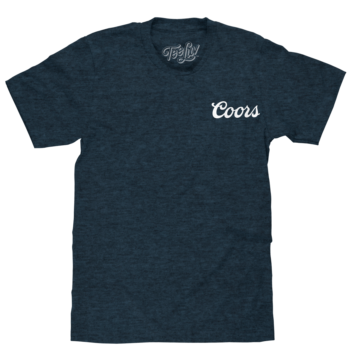 Original Coors Rodeo Cowboy Front and Back Print T-Shirt - Denim Black Heather