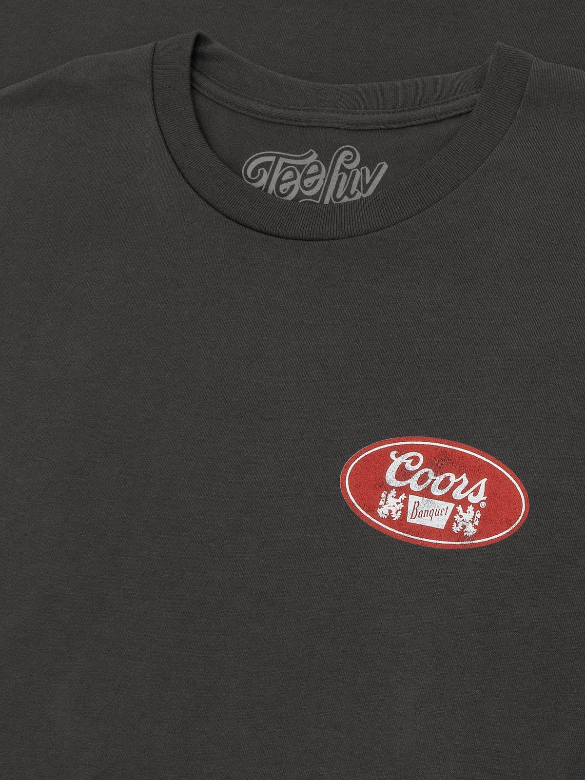 Made in the USA Coors Banquet Faded Double Sided Beer Logo T-Shirt - Asphalt Gray