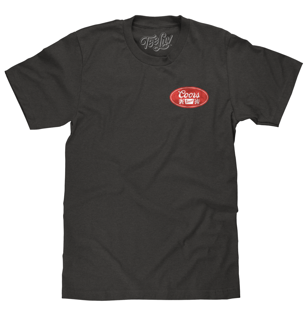 Made in the USA Coors Banquet Faded Double Sided Beer Logo T-Shirt - Asphalt Gray