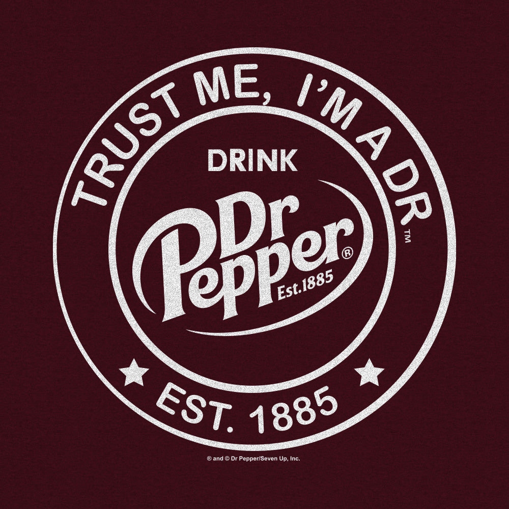 Dr Pepper Trust Me I'm A Dr Est 1885 Soda Pop Logo T-Shirt - Burgundy