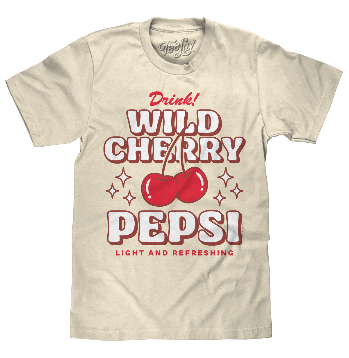 Wild Cherry Pepsi 70s Soda Logo T-Shirt - Cream