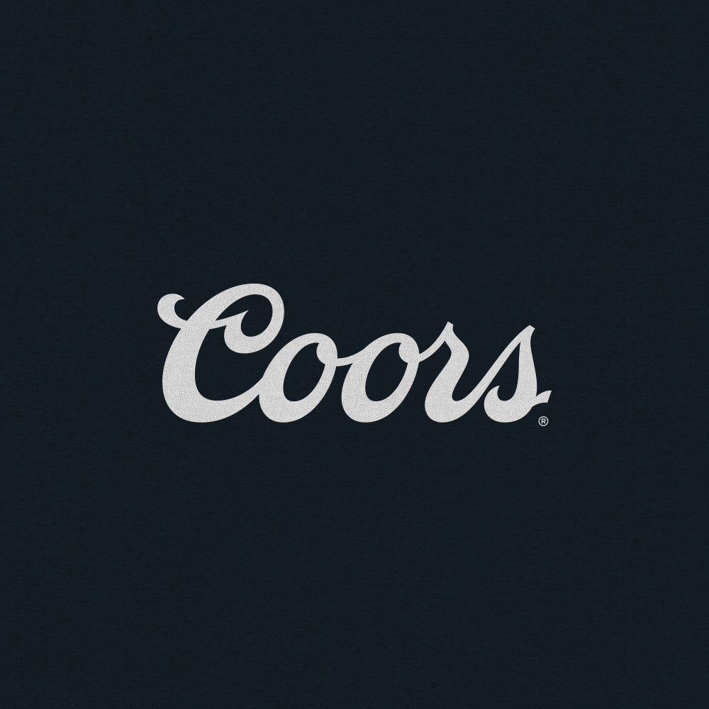 Coors Banquet Bull Skull Double Sided Heavyweight T-Shirt - Navy Blue