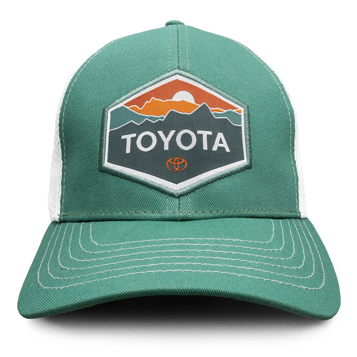 Toyota Car Emblem Mesh Back Baseball Hat - Turquoise/White