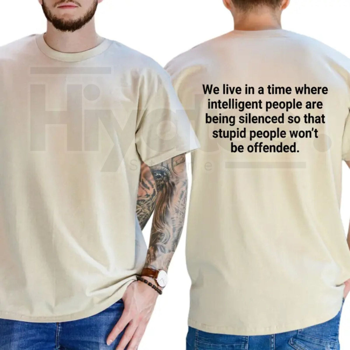 We Live In A Time Intelligent People Are Being Silenced T-Shirt – Funny Sarcastic Quote Tee