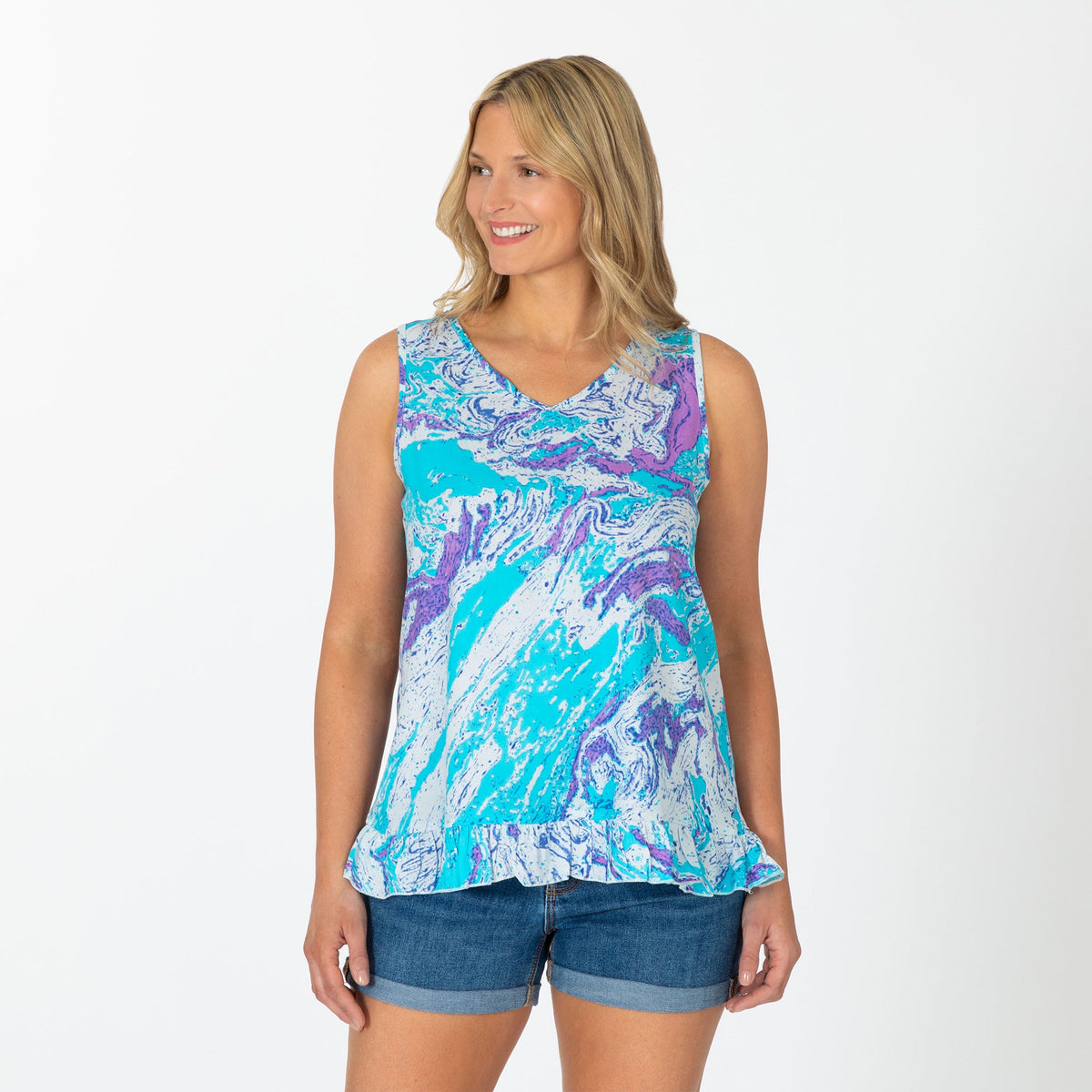 Swirl Dye Ruffle Separates