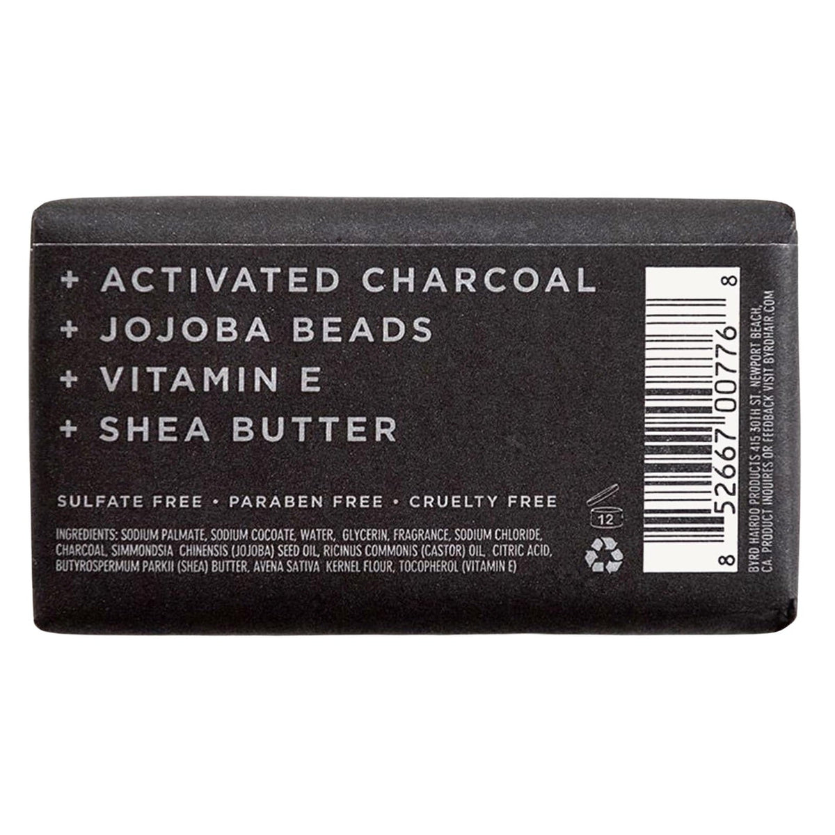 BYRD Activated Charcoal Exfoliating Bar