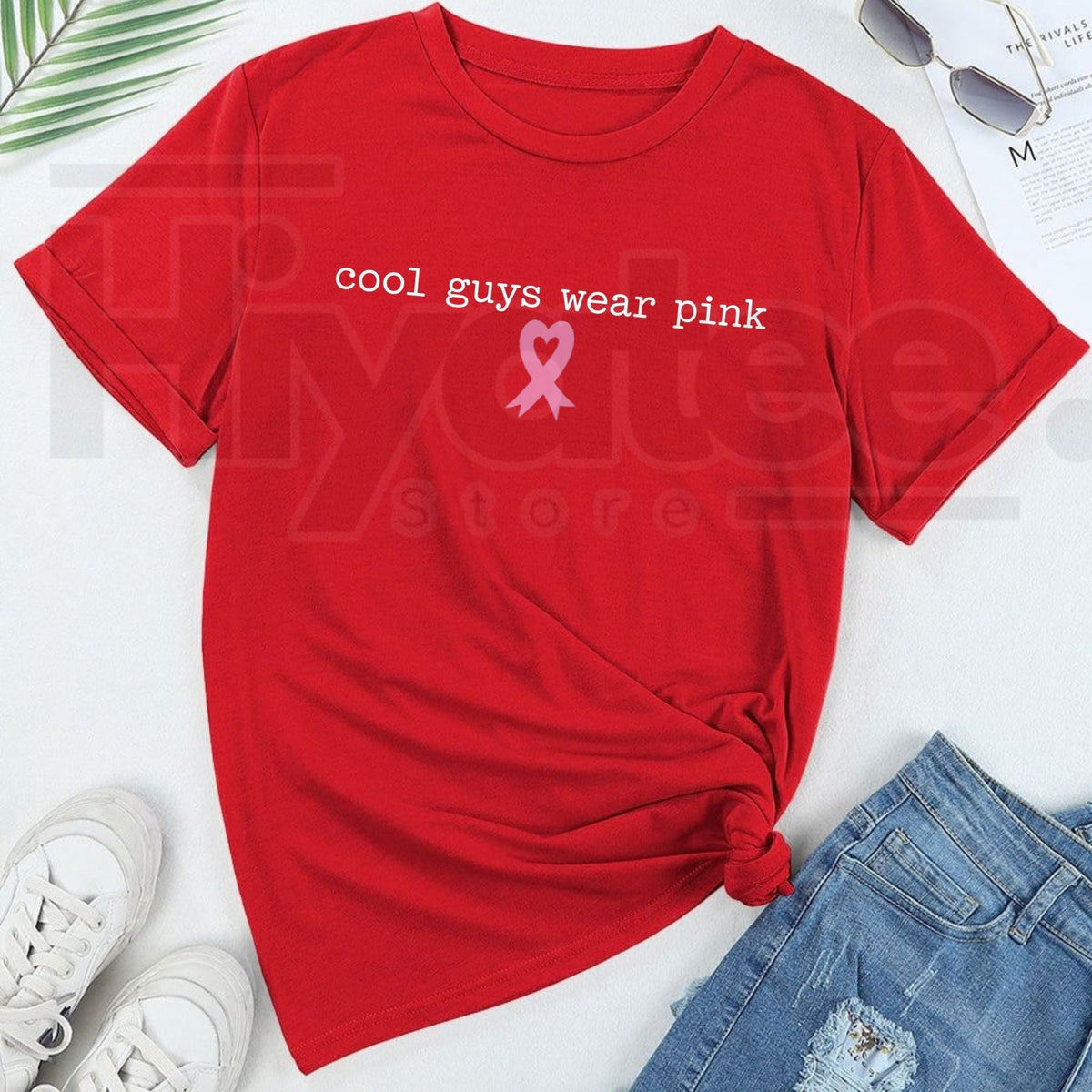 Breast Cancer Shirt For Men – Pink Ribbon Support Squad Graphic Tee