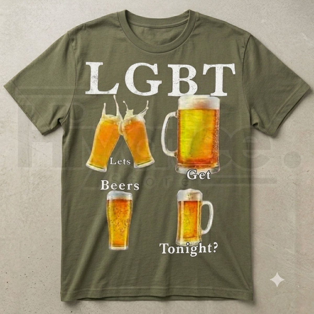Funny LGBT Lets Get Beer Tonight T-Shirt – Sarcastic Beer Pun Humorous Graphic Tee
