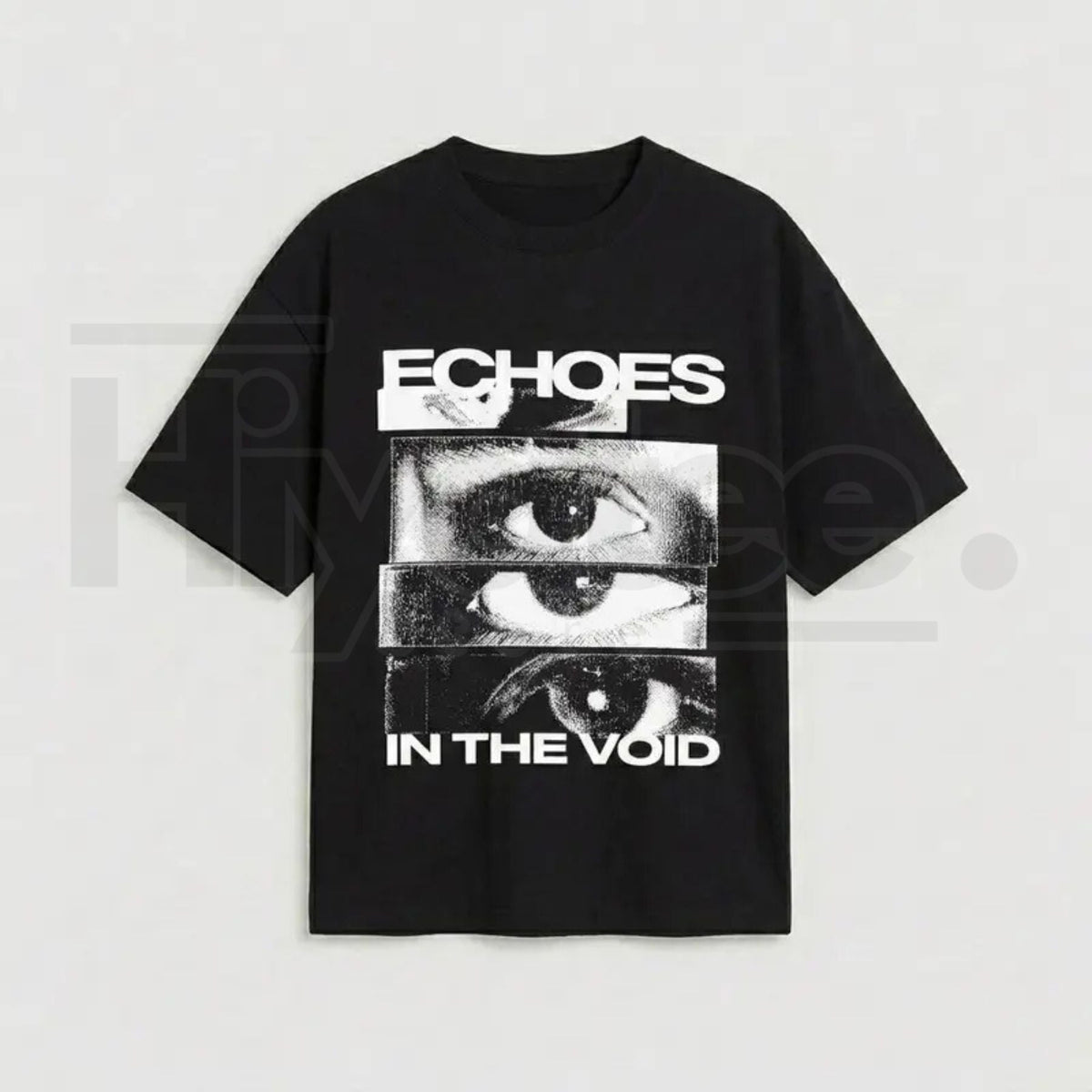 Men's Oversized Retro Glitch Art Eye T-Shirt – USA Made Cotton Graphic Tee