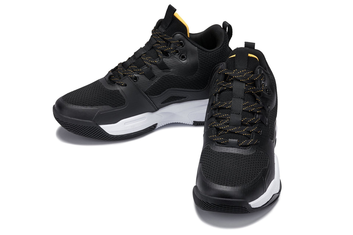 CALTO - Q391 - 3 Inches Taller (Black/Orange) - Basketball High-Top Sneakers