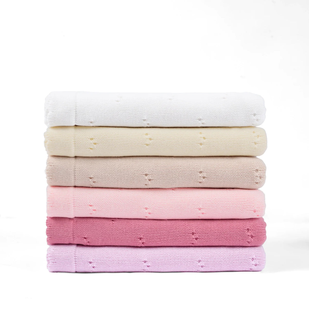 Pointelle Baby Knit Blanket in Pink