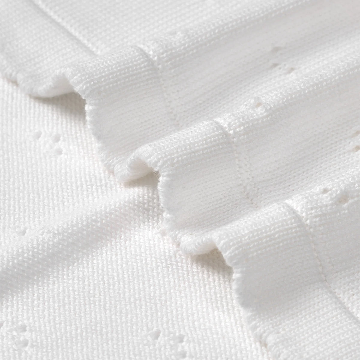 Pointelle Baby Knit Blanket in White