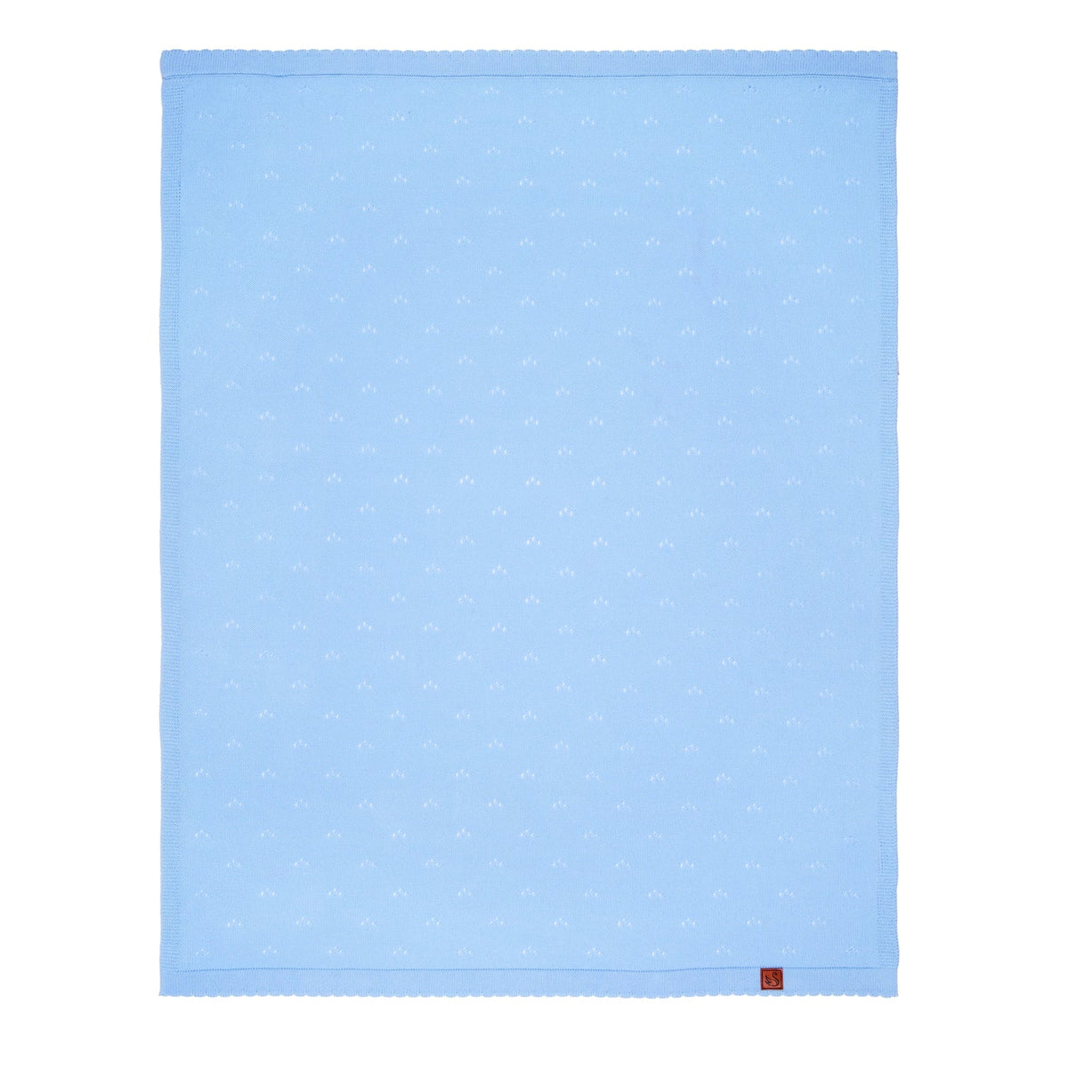 Pointelle Baby Knit Blanket in Baby Blue