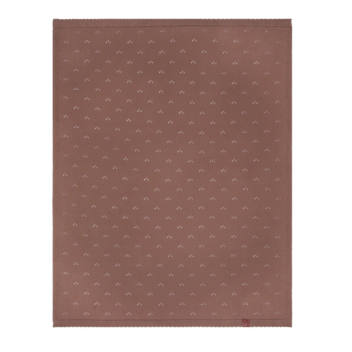 Pointelle Baby Knit Blanket in Mocha