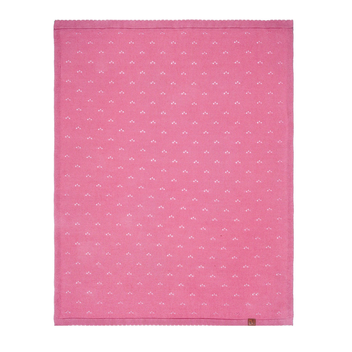 Pointelle Baby Knit Blanket in Rose Pink