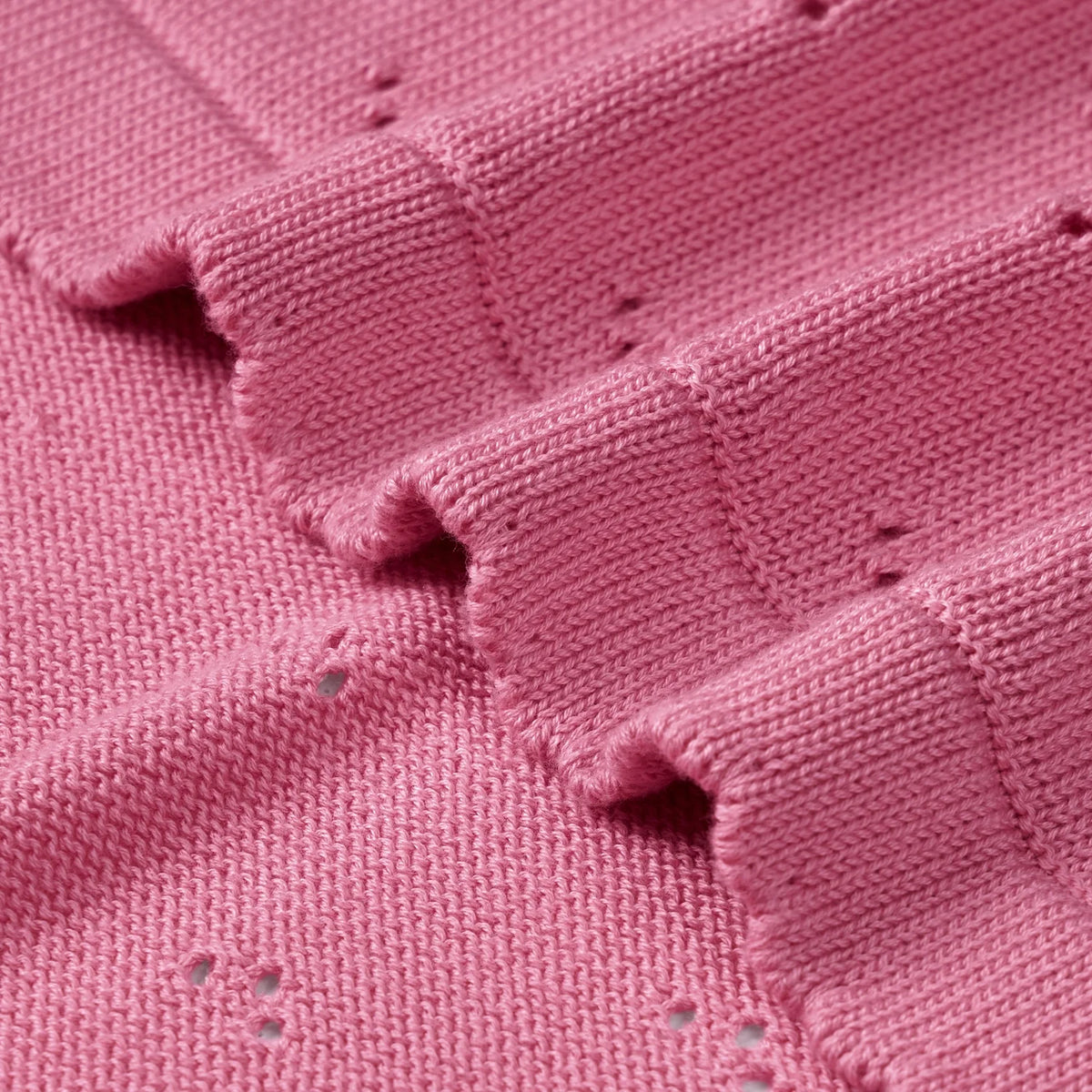 Pointelle Baby Knit Blanket in Rose Pink