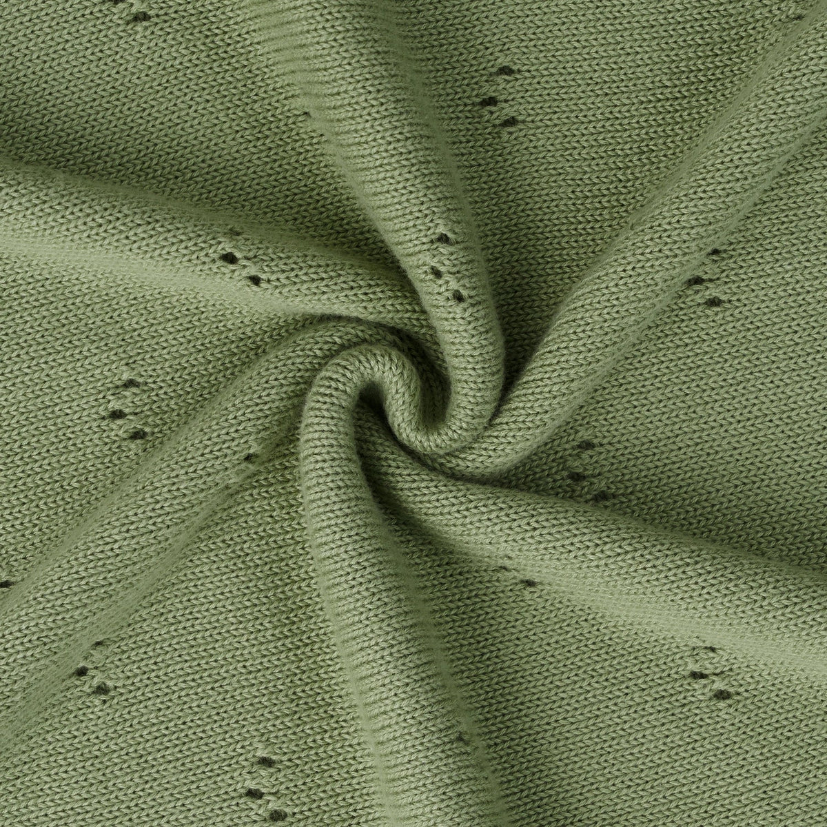 Pointelle Baby Knit Blanket in Sage Green